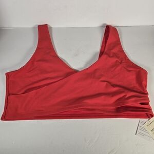 NWT Fabletics Low Impact Crossover Sports Bra Strawberry Red Size 3X Athletic